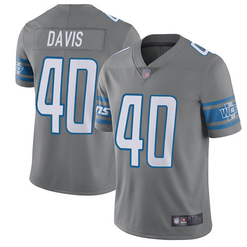 Detroit Lions Limited Steel Men Jarrad Davis Jersey NFL Football #40 Rush Vapor Untouchable->detroit lions->NFL Jersey
